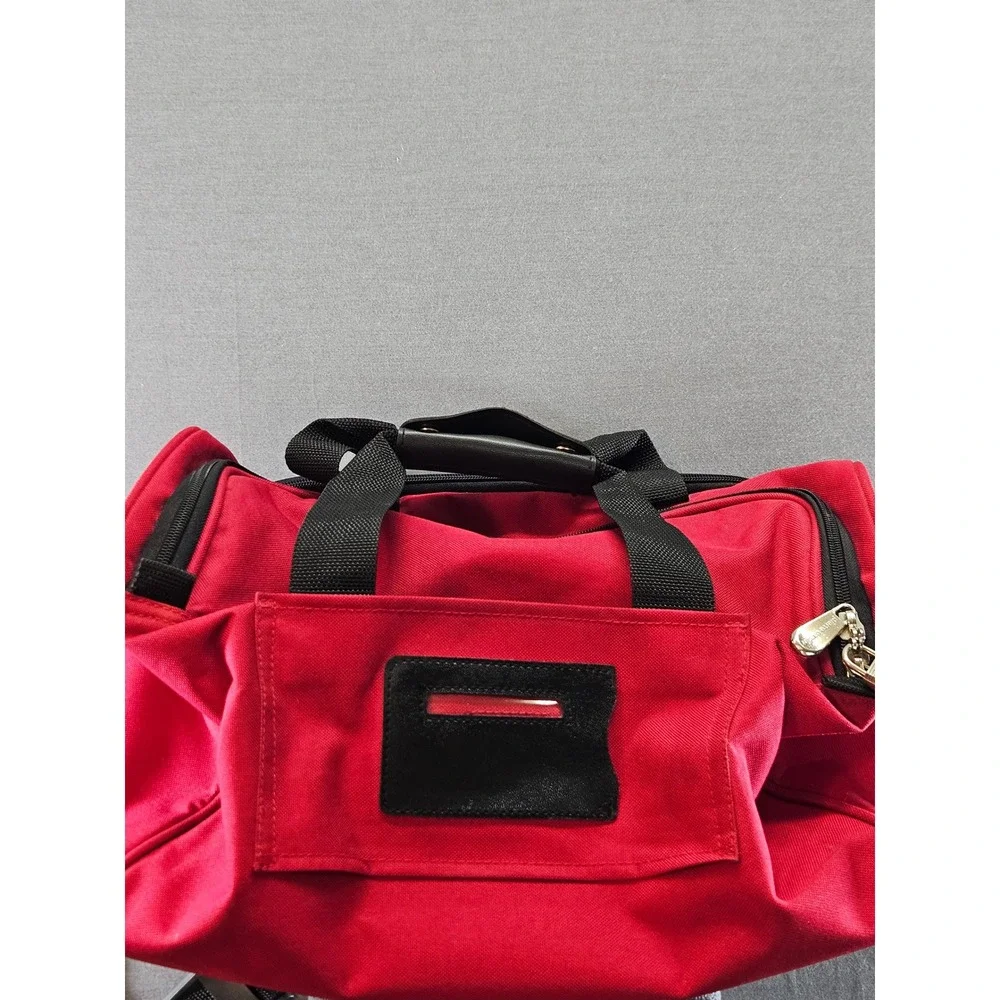 Pierre Cardin Red Canvas Duffel Bag Weekend Travel Gym Carry On (sku 153)